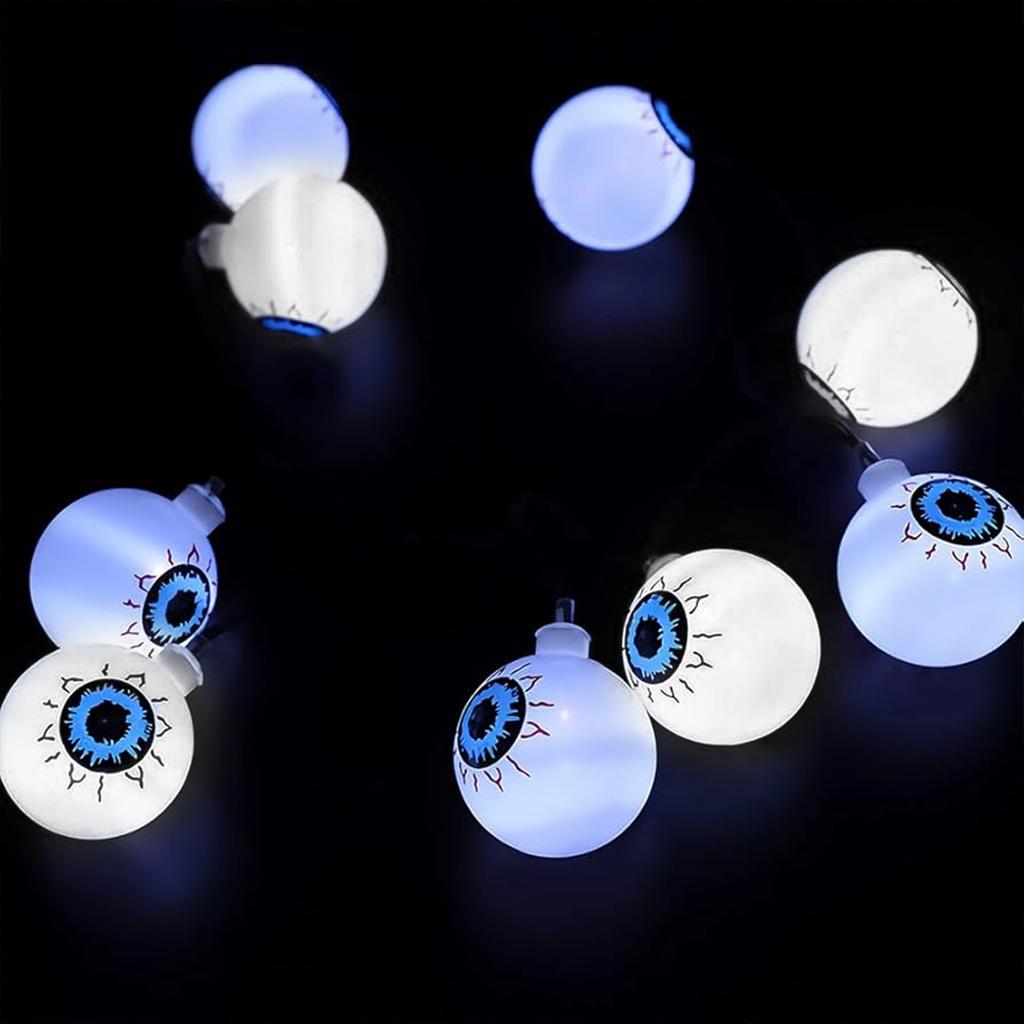 1PC 3M/9.84FT. 20LED Spooky Halloween Eyeball String Light Battery Powered Suitable For Home Yard Outdoor Festival Party Decor