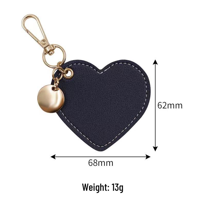 In-Stock Heart-Shaped PU Leather Keychain Pendant - Car Key Gift