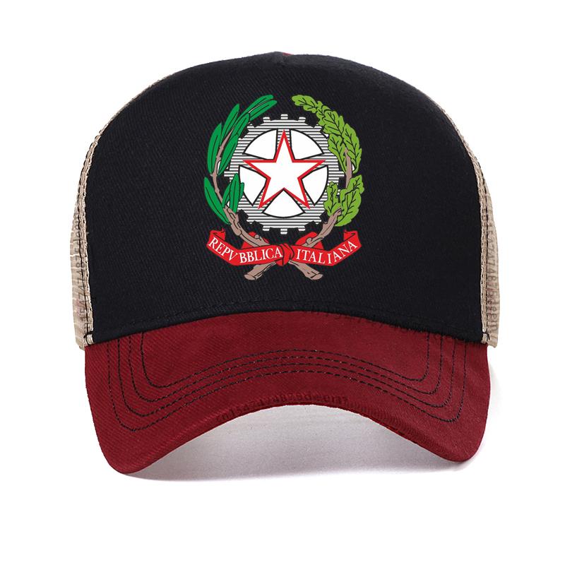 

Repubblica Italiana Coat Of Arms Baseball cap summer fashion Men Women hat outdoors Mesh Breathable Trucker hats Adjustable красный