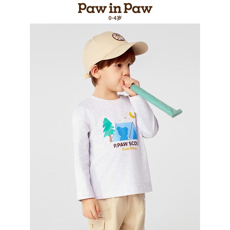 PawinPaw Boys  Cartoon Bear Long Sleeve T-Shirt 110