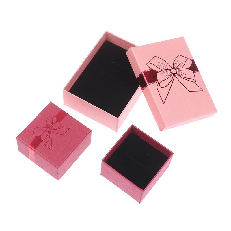 5Pcs Bow Jewelry Box Ring Earrings Bracelets Necklace Organizer Paper Jewelry Gift Packaging Box Wedding Proposal Supplies