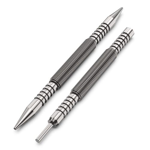 Glieskir Spring-Loaded Nail Set Tool, Dual-Head Nail Setter and Hinge Pin Punch Set, Hammerless 1/16" & 3/32" Spring Nail Set, Super Strong Door Pin R