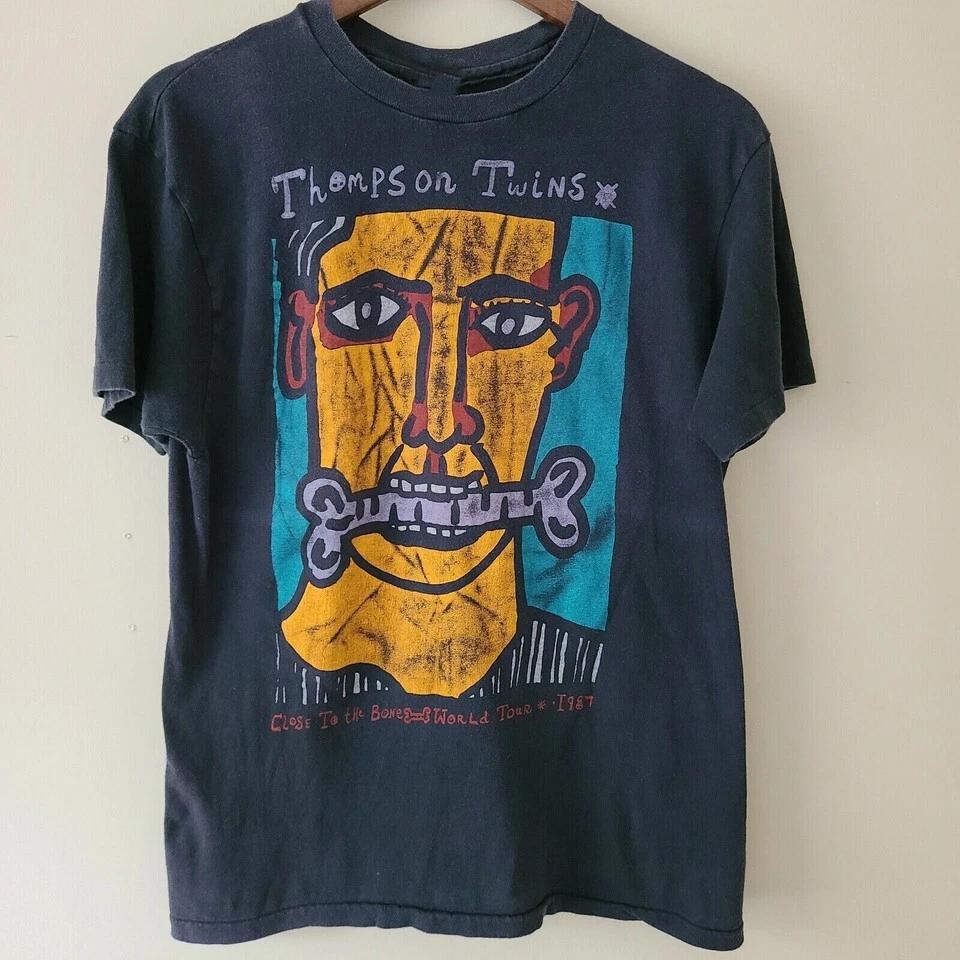 Thompson Twins World Tour Shirt Short Sleeve Black 1987 Unisex S-5XL UU127 L