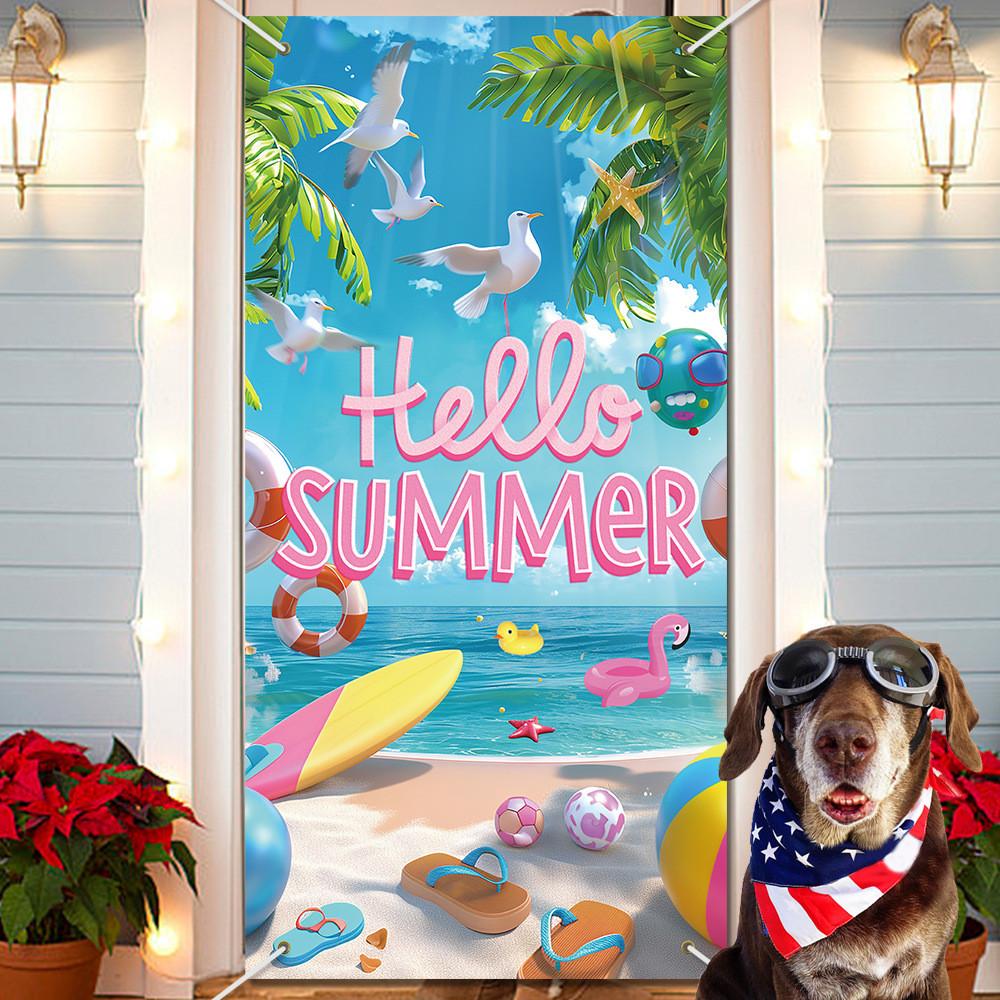 Hawaii Beach Summer Themed Decorative Background Door Banner Event Venue Props