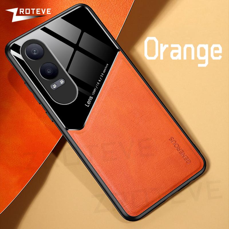 

Чехол для OnePlus Nord CE4 Lite Zroteve из искусственной кожи, автомобильный магнитный жесткий чехол для ПК для OnePlus Nord CE 4 Lite Nord4 Global Phone Cases OnePlus Nord 4 оранжевый