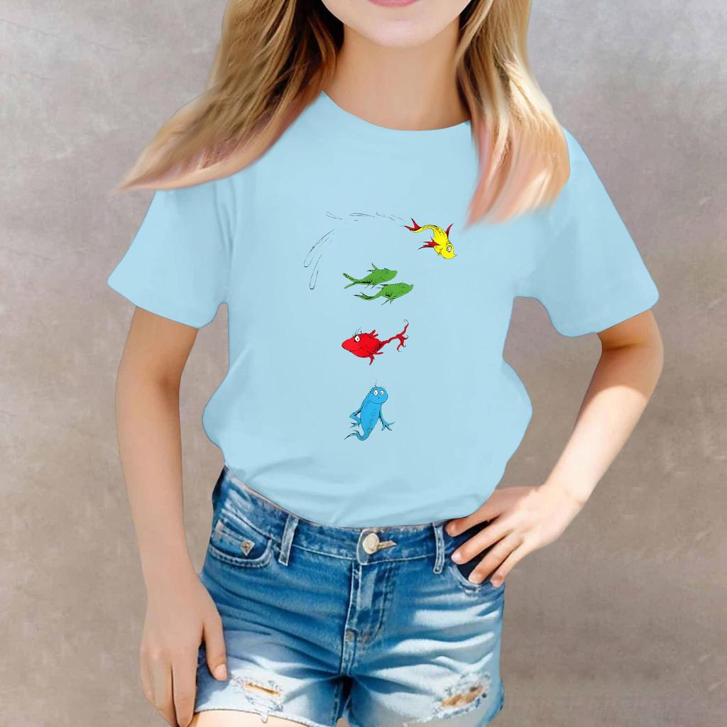 Toddler Boy And Girl T-Shirts Kids Top Girls Printed Short Sleeved T-shirt