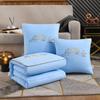 Dual-Use Embroidered Pillow Blanket: Office Nap & Car Cushion Combo