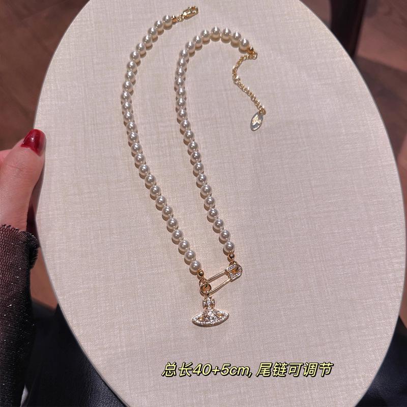 Saturn Pendant, Shi Jia Pearl Necklace Accessory, Women s Summer Fashion Collar Chain Neck Chain