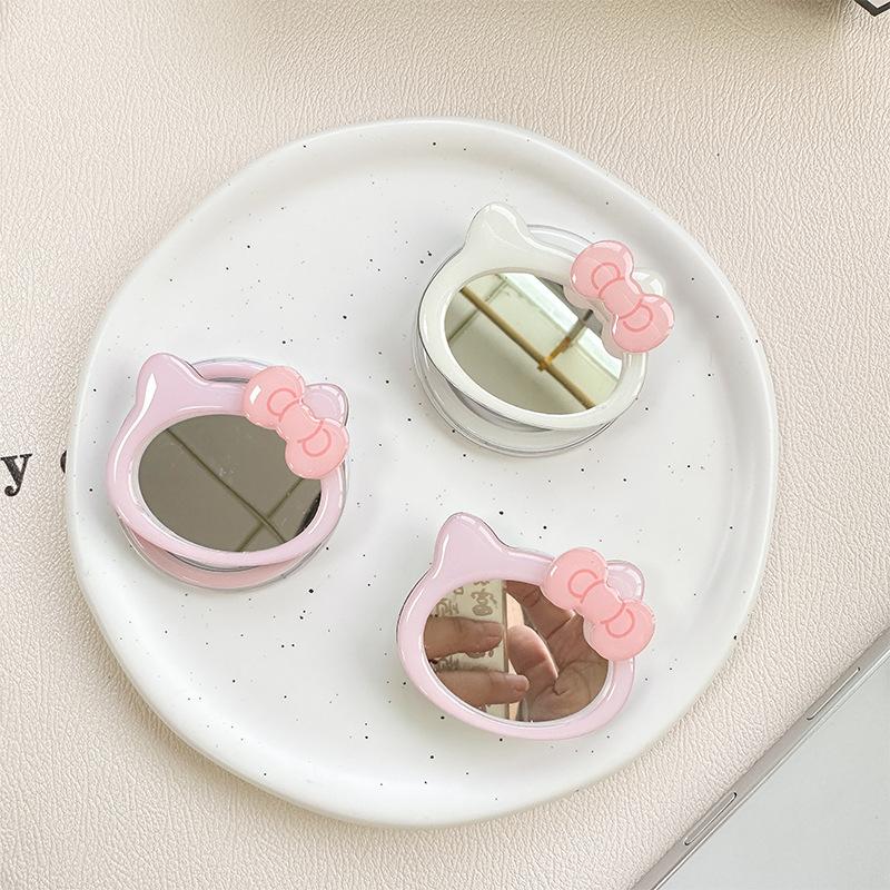 Bow Cat Mirror Mobile Phone Airbag Bracket Wind Makeup Mirror Paste Magnetic Magsafe Creative