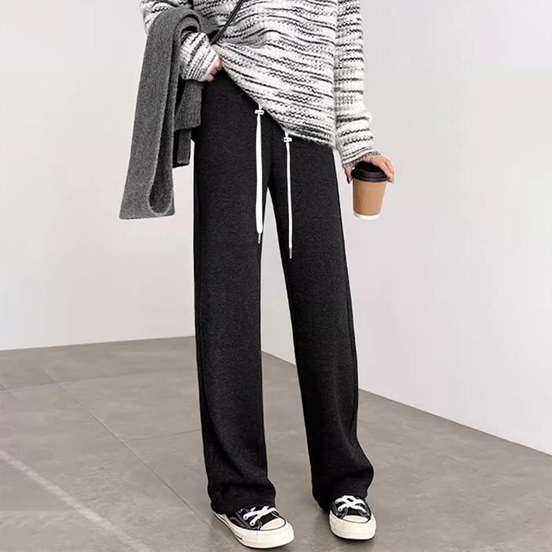 Maternity Pants Herringbone Abraded Thickened Cashmere Wide-leg Pants Casual Straight-leg Pants Loose-fitting Trousers
