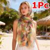 1PC Floral Printed Fashion Lightweight Beach Beach Cover-Up Bohemian Chiffon Spring Autumn Scarf Elegant Long Shawl Women