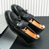 Autumn and winter leather shoes men's British tassel one-pedal business dress breathable beanie shoes youth casual loafers men's shoes