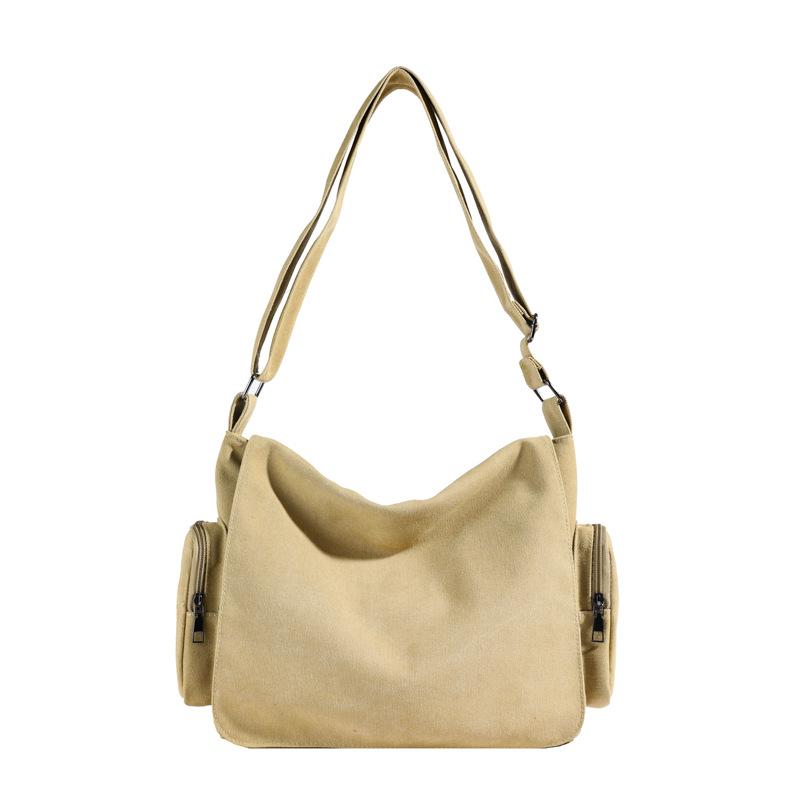 Canvas Bag Messenger Bag Fashion Simple Shoulder Bag Large Capacity Women's Bag Commuter Bag