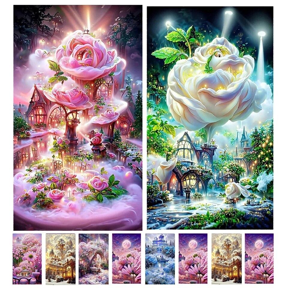 YSCOLOR Diamond Painting Kit 5D – Rose Rosse Su Tela 30x40cm – Full Drill Rotondo Per Adulti E Bambini