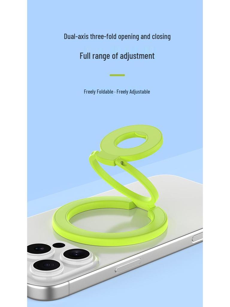 Magnetic Magsafe Phone Holder: Double Ring Stand with Strong Grip for Desktop & Finger Use