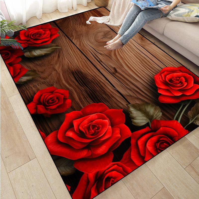 Colorful Flower Area Decoration Rose Sunflower Daisy Peach Blossom Floor Mat Living Room Sofa Rugs carpet