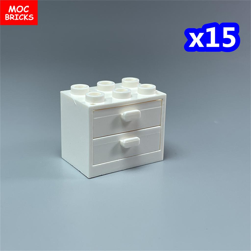 Non-Toxic Moc Bricks Window Fence Arch White Winter Snow Horse Figure City Architectural Church Accessories Children Christmas Toys