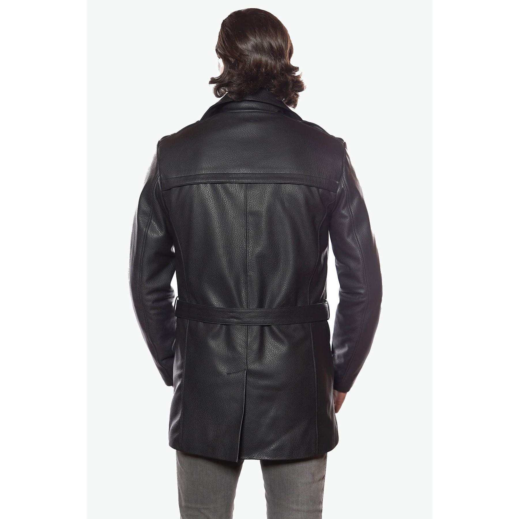 

Bonno Мужское Кожаное Пальто Черное