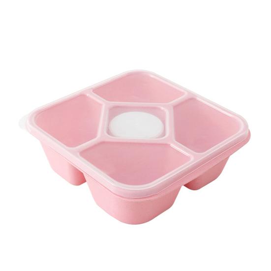 

Большой контейнер для закусок с крышкой, поднос для сервировки с 5 отделениями, встроенные контейнеры для соусов, контейнер для хранения закусок без содержания бисфенола А, фруктов и орехов