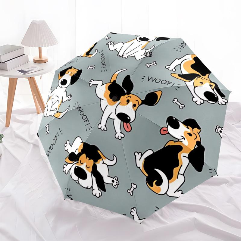 1 Stück Hunde Knochen Automatisches Öffnen/Schließen Regenschirm, Winddicht, Faltbarer Kompakter Regenschirm mit Leichtem Design für Damen/Herren161