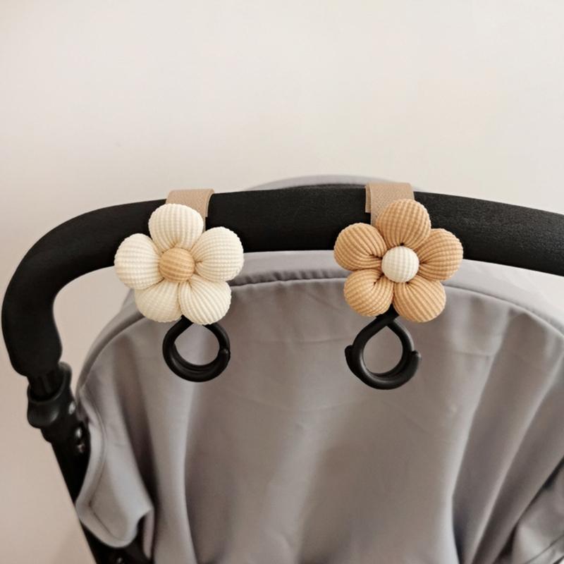 Baby Stroller Hook Sweet Flower Children Cart Umbrella Hanging Bag Storage Loop Hook Infant Supplies Storage Accessories