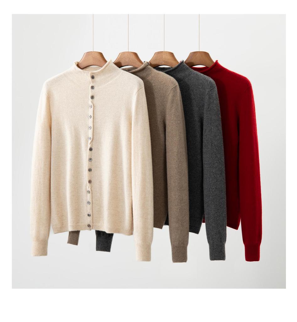 Lekasha Cashmere Women's Multi-Button Tie-Up Cardigan