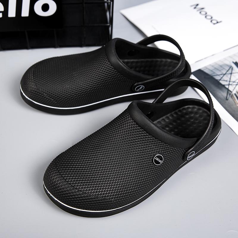 Summer EVA Men Sandals Lightweight Flat Mens Slippers Waterproof Oil Resistant Chef Shoes Outdoor Non Slip Beach Shoes
