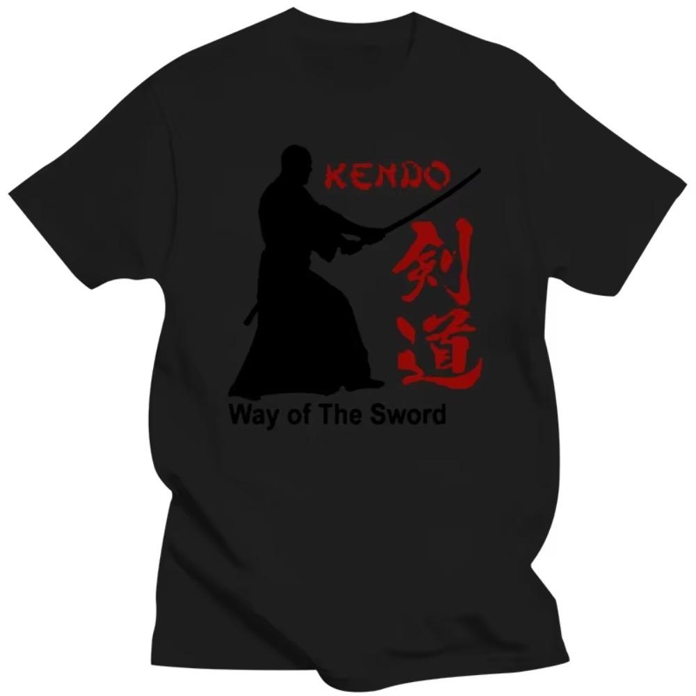 

Забавные футболки с изображением японского боевого искусства Кендо «Путь меча», подарок на день рождения, футболка с коротким рукавом для мужа и отца L