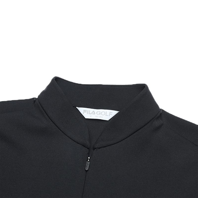 Fila Fitted Stand Collar Knitted Long Sleeve T-Shirt Women Tops Deep-Black A11W515218F-BK