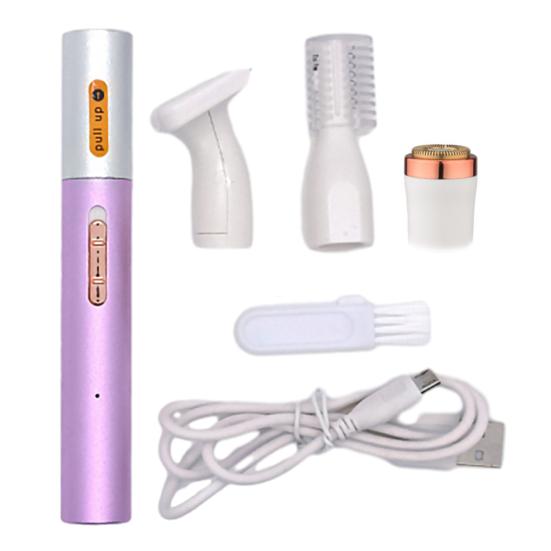 

Женский триммер для волос со сменными насадками 3/4, многофункциональная электробритва, инструмент для удаления волос в области носа, ушей, тела, бикини, рук, ног B