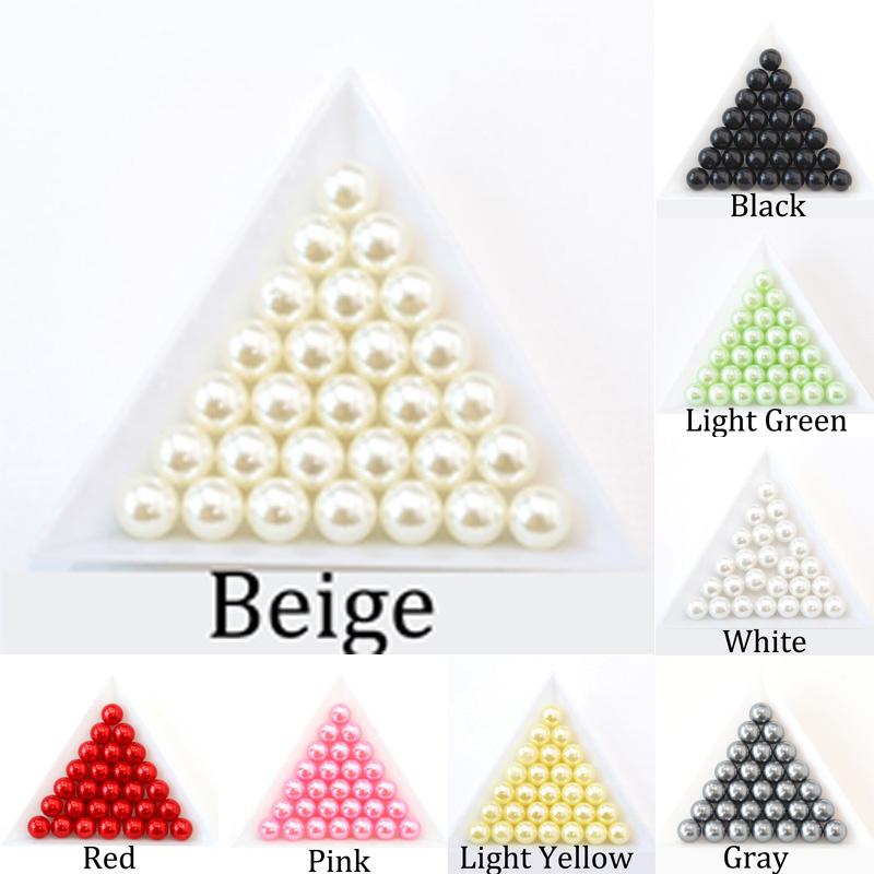 3/4/6/8/10/12/14mm Round Multi Color No Hole Acrylic Imitation Pearl Bead Loose Beads For DIY Scrapbook Decoration Crafts Making