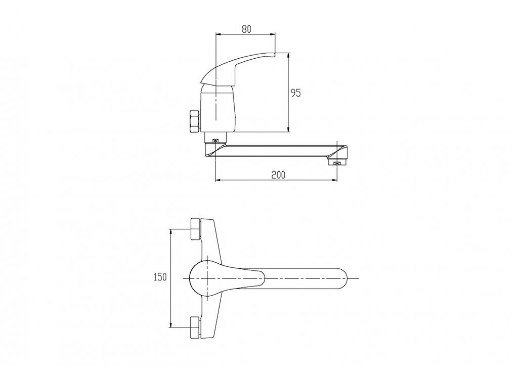 Invena Mitris chrome sink tap