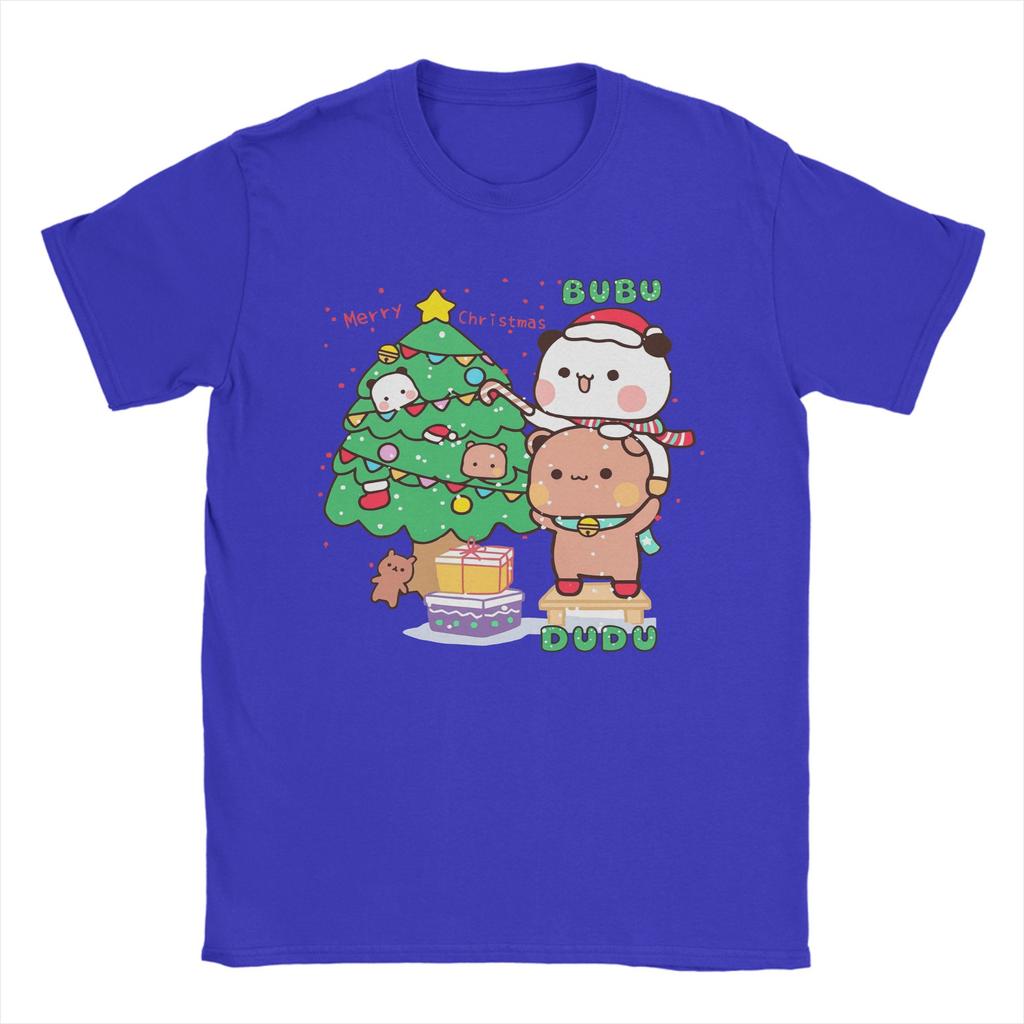 Bubu Dudu Xmas-Adorable Eco-Friendly Panda Couple Merry Christmas Gifts! Men Tee Shirt Short Sleeve Crew Neck T-Shirts Clothing