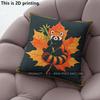Fall Red Panda Maple Leaf Throw Pillow Covers Pattern Cushion Cover Suitable For Sofa Bedroom Car Pillow Cover