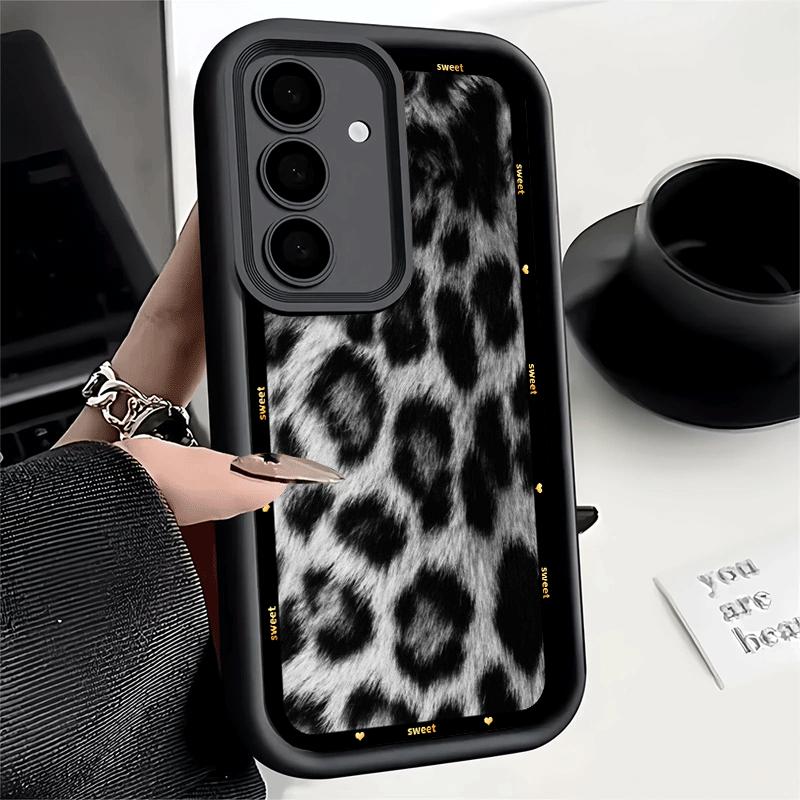 Phone Case for Samsung Galaxy A17 A16 A15 A14 A13 Fashion Sweet Leopard Print A56 A36 A26 A55 A35 A25 A54 A34 A24 A53 A33 A23 A0
