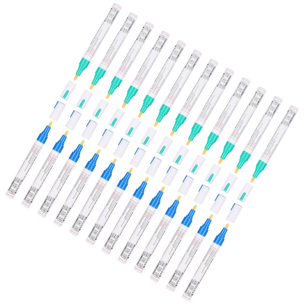 2Boxes Waterproof Paint Pens Waterproof Marker Signature Pen for Glass Metal Wood Fabric Tyre Tread BlueGreen
