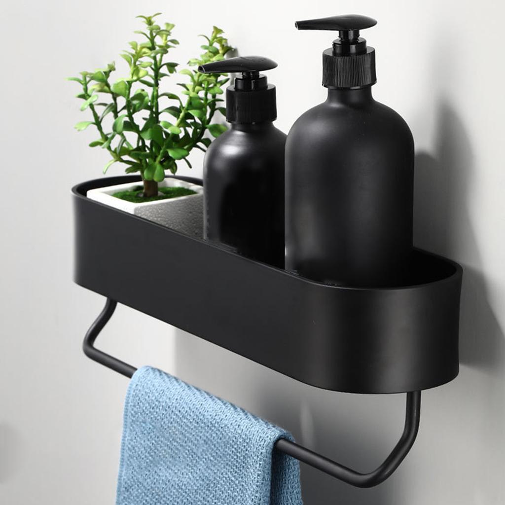 Wall Mounted Shampoo Holder Bathroom Storage Tray with Heighten Guardrail Kitchen Organizer for Kitchen Bathroom Toilet