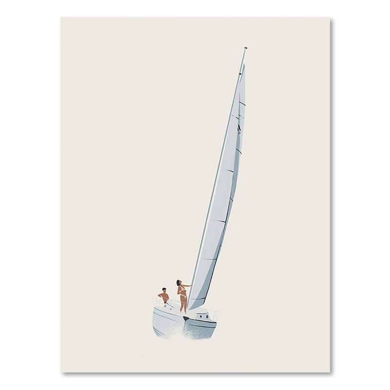 Sailboat Swimming Pool Ocean Floral Minimalist Wall Art Canvas Painting Posters And Prints Wall Pictures For Living Room Decor