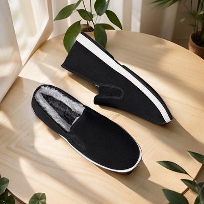 Non-slip Soft Sole Old Beijing Velvet Thickened Large Cotton Shoes Versatile Work Shoes One Pedal Lazy Shoes Middle-aged Dad Shoes