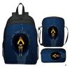 3er Set Schultaschen Kinder Buchtaschen Little Nightmares 2 Rucksack, Kleine Umhängetasche, Federmäppchen Little Nightmares Set Rucksack
