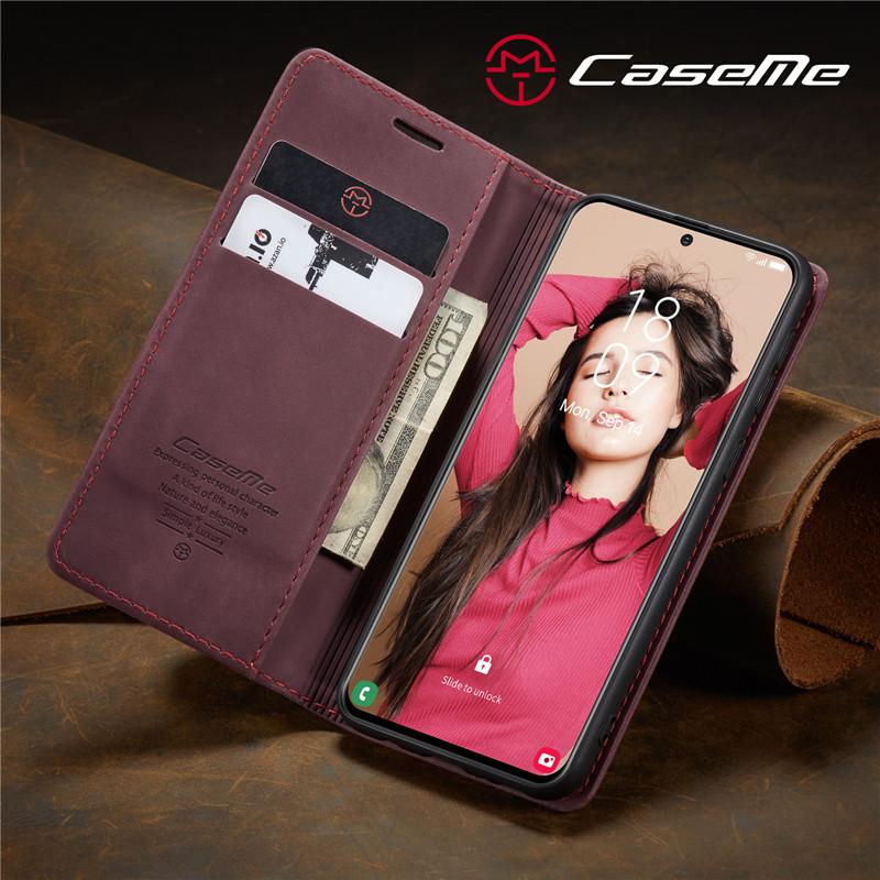 CaseMe Magnetische Flip Leder Handyhülle Für Samsung Galaxy S25 FE S25 Edge S24 Plus S23 S22 S21 Ultra S20 S10 Brieftasche Kartenhalter Tasche Cover Coque