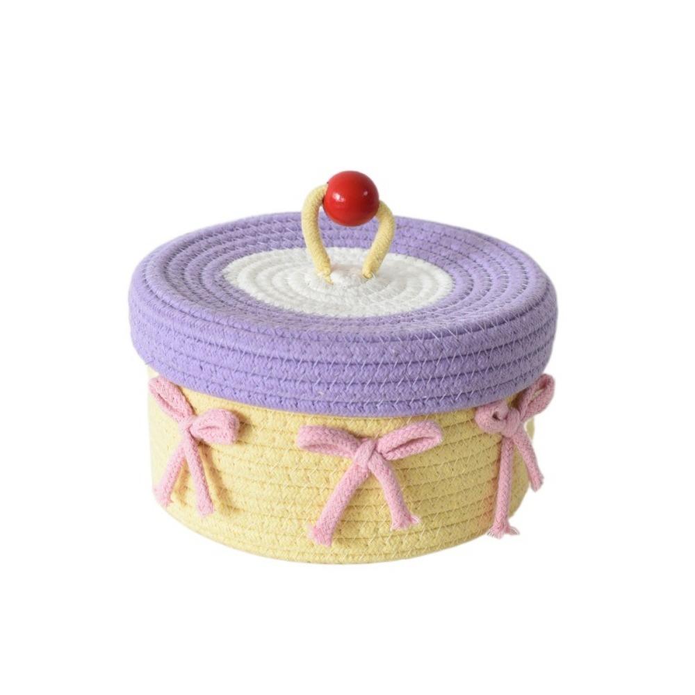 Macaron Color Ins Desktop Storage Box Cotton Thread Sundries Storage Organizer  Home