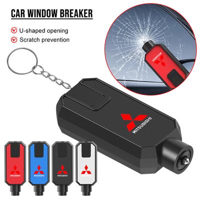 1 Pieza Martillo de Seguridad para Coche 2 en 1 Rompevidrios Cortador de Cinturón de Seguridad Emblema Para lancer asx outlander pajero l200 galant