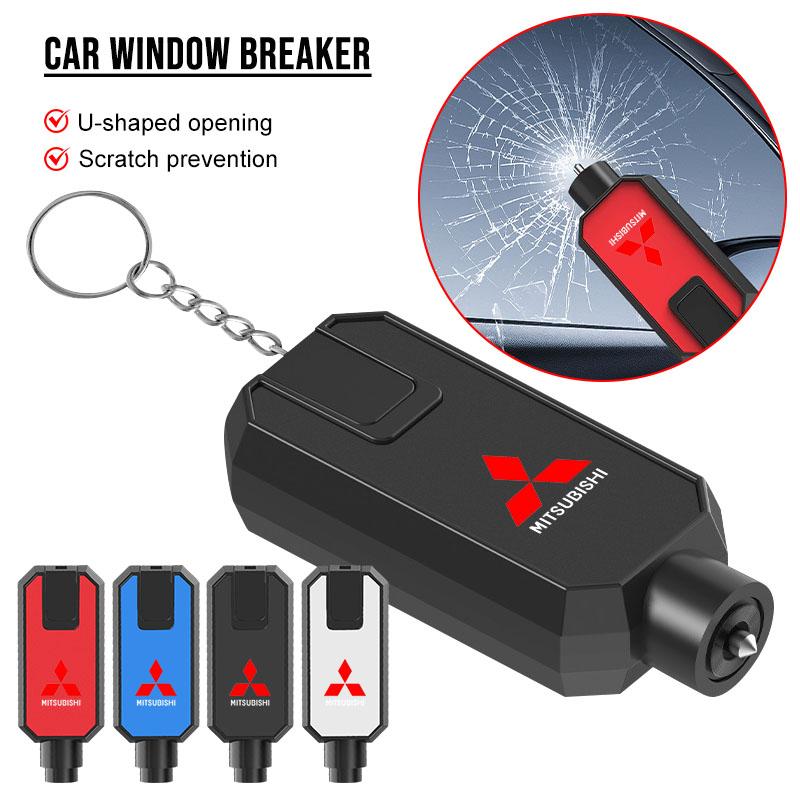 1Pc 2-in-1 Car Safety Hammer Window Glass Breaker Seat Belt Cutter Emblem For Mitsubishi Lancer Asx Outlander Pajero L200 Galant