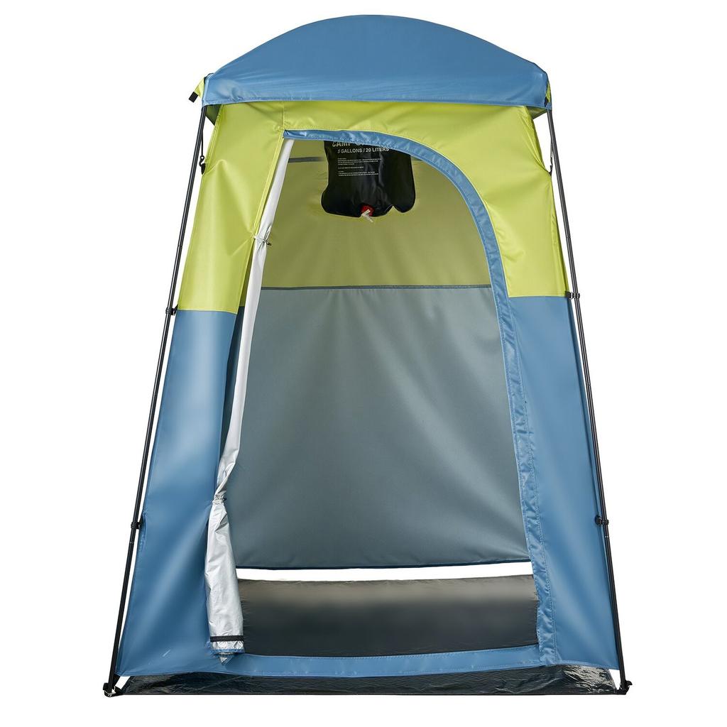 Camping Shower Tent, 1 Room, Portable Privacy Tent Changing Room with Shower Bag, Ground Stakes, Ropes, Carry Bag, and Support Poles, 150D Oxford