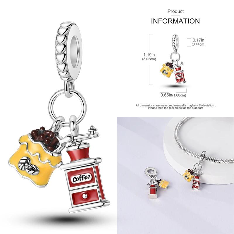 New copper Delicious Food Cake Bread Charm Bead Charms Compatible With Authentic BraceletsBangle Do It Yourself Bead Charms for Women Birthday Jewell