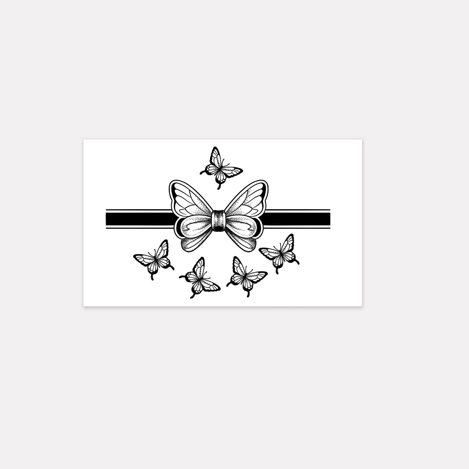 

Elegant Butterfly Wrap Tattoo Sticker, Thin Line Bracelet, Waterproof, Gentle Wind Wrist Sticker 9*15