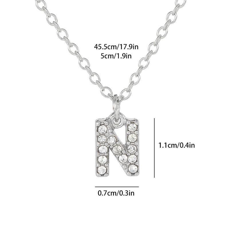 Fashion Shining A-Z Letter Pendant Charm Necklace 26 Initial Alphabet Name Clavicle Chain Party Valentine'S Day Jewelry Gift