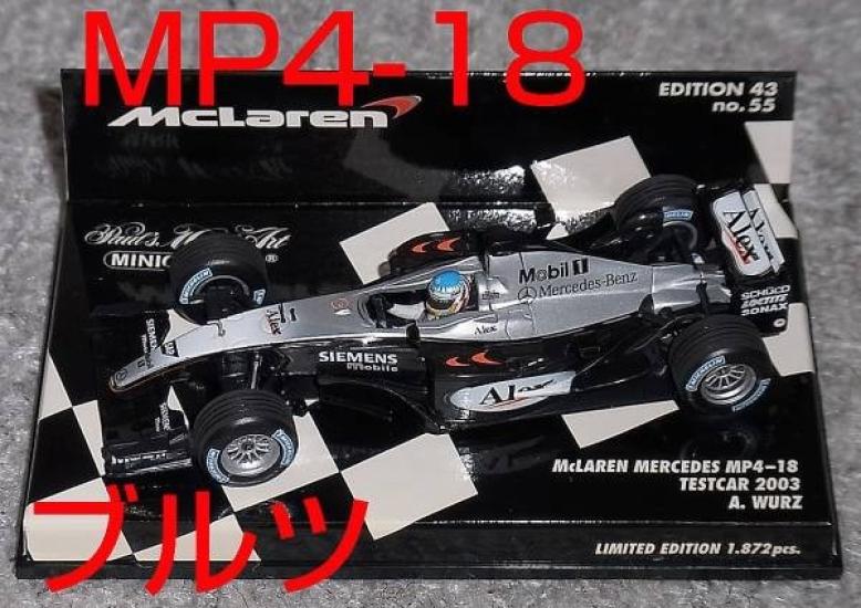 [USED]1/43 McLaren Mercedes MP4/18 Burts Test Car 2003