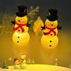 1/2Pcs Snowman Night Light with Top Hat Christmas Snowman Ornament PVC Xmas Snowman Lamp For Outdoor Garden Party Decor Gifts